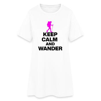 RESTEZ CALMES ET ERREZ-VOUS !, RANDONNÉE LAUFEN TRAIL PINK - Robe T-shirt Femme - blanc - Devant