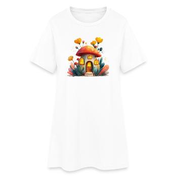 Maison Champignon Lumière de la Forêt Fantasme - Robe T-shirt Femme - blanc - Devant