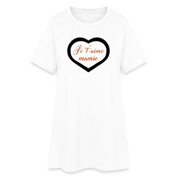 Cœur je t'aime mamie - Robe T-shirt Femme - blanc - Devant