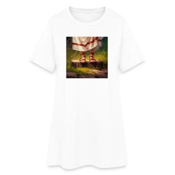 Summer pedestal - Women’s T-Shirt Dress - white - Front