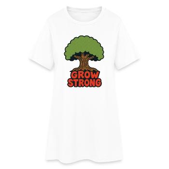 Grow Strong Tree Retro Logo - Women’s T-Shirt Dress - white - Front
