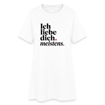 Je t’aime surtout - Typographie Accent rouge - Robe T-shirt Femme - blanc - Devant