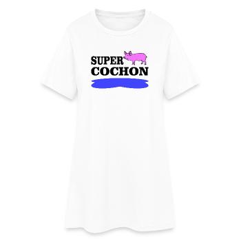 SUPER COCHON - Robe T-shirt Femme - blanc - Devant