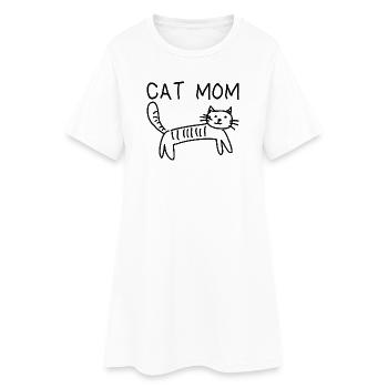 Chat qui dit Maman de chat - Robe T-shirt Femme - blanc - Devant