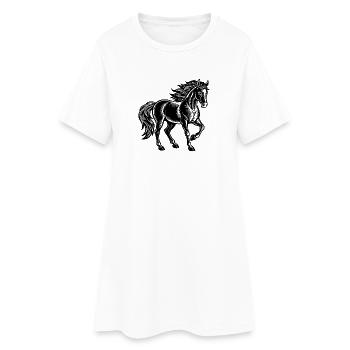 Cheval - Robe T-shirt Femme - blanc - Devant