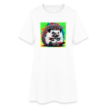 hérisson - Robe T-shirt Femme - blanc - Devant