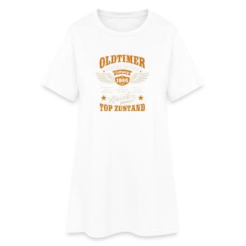 Voiture classique février 1986 - Anniversaire - Cadeau - Robe T-shirt Femme - blanc - Devant