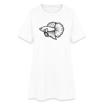 Kampffisch Betta Splendens Aquarium - Robe T-shirt Femme - blanc - Devant