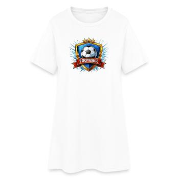 Blason de football avec ballon et bannière - Robe T-shirt Femme - blanc - Devant