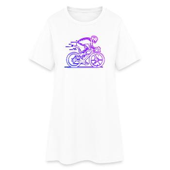 Motif minimaliste du vélo de route - Robe T-shirt Femme - blanc - Devant