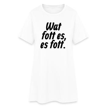 Wat fott es, es fott - Et Kölsche Jrundjesetz §4 - Frauen T-Shirt-Kleid - Weiß - Vorne