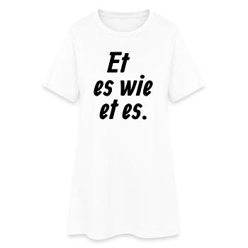 Et es wie et es - Et Kölsche Jrundjesetz §1 - Frauen T-Shirt-Kleid - Weiß - Vorne