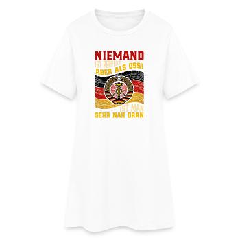 Niemand Ist Perfekt Aber Als Ossi Ist Man Nah Dran - Frauen T-Shirt-Kleid - Weiß - Vorne