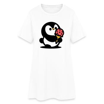 Petit manchot avec de la glace - Robe T-shirt Femme - blanc - Devant