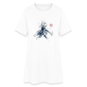 Poisson rouge avec tampon kanji - Robe T-shirt Femme - blanc - Devant