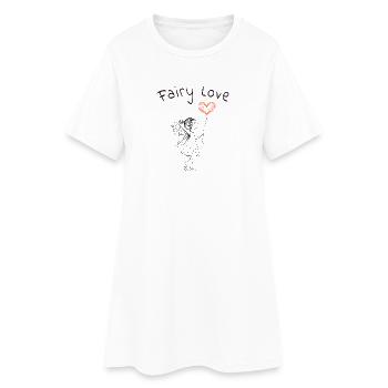Amour des Fées - Petite Fée avec un Ballon en Cœur - Robe T-shirt Femme - blanc - Devant