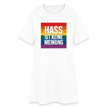 La haine n’est pas une opinion - Antifa Tee - Robe T-shirt Femme - blanc - Devant