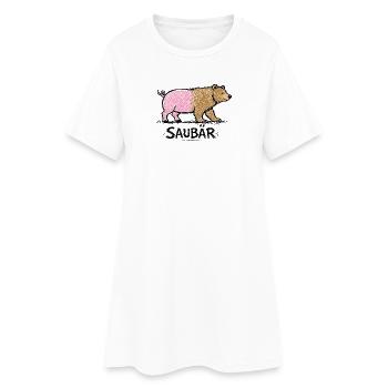 Ours sanglier – Jeu de mots drôle sur les animaux avec illustration - Robe T-shirt Femme - blanc - Devant