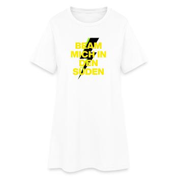 TÉLÉPORTEZ-MOI VERS LE SUD, MALLE APPELLE ! ENTERREMENT DE VIE DE GARÇON DES FÊTES - Robe T-shirt Femme - blanc - Devant