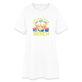 Beach Surfer Retro Sunset - Robe T-shirt Femme - blanc - Devant