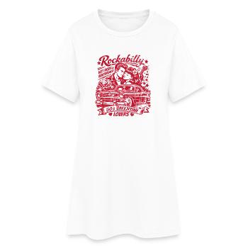 Duo d’amour rockabilly HotRod de la Saint-Valentin - Robe T-shirt Femme - blanc - Devant