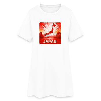 Japan Reise Design - Frauen T-Shirt-Kleid - Weiß - Vorne
