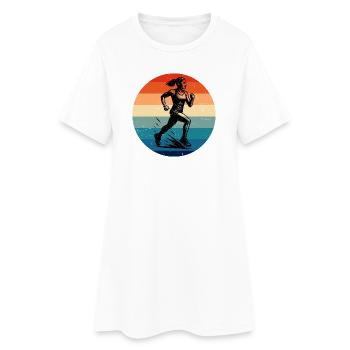 Motif classique de course - Robe T-shirt Femme - blanc - Devant