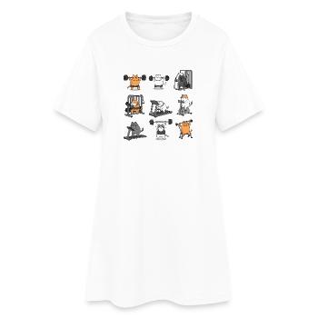 Journée des jambes avec Chat Chat - Robe T-shirt Femme - blanc - Devant