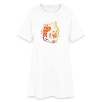 Direkte Snowboard Aussage - Frauen T-Shirt-Kleid - Weiß - Vorne