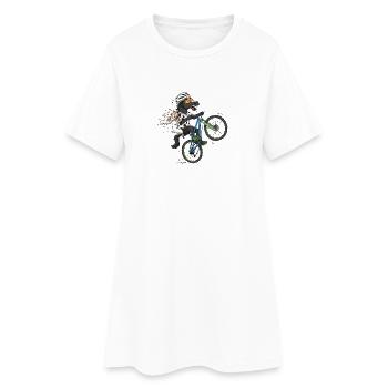 Menorca Crazy Bike T-Shirt - Frauen T-Shirt-Kleid - Weiß - Vorne