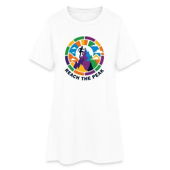 Colorful Summit Storm Mountaineer Climber Summit - Women’s T-Shirt Dress - white - Front