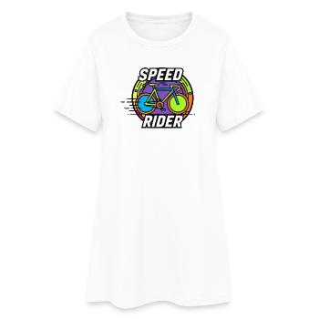 Motif vélo de route Speed Rider Couleurs néon - Robe T-shirt Femme - blanc - Devant