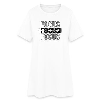 FOCUS Gym Motivation Barbell - Women’s T-Shirt Dress - white - Front
