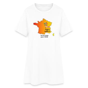 Peace_and_France_contour_meteo - Women’s T-Shirt Dress - white - Front