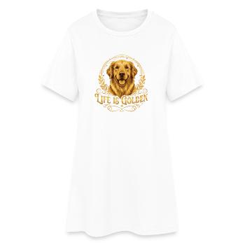 La vie est dorée : Golden Retriever - Robe T-shirt Femme - blanc - Devant