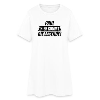 Voici la légende Paul - Robe T-shirt Femme - blanc - Devant