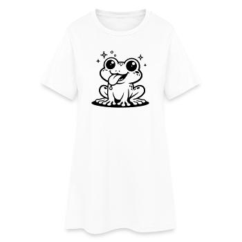 Toad Comic Frog - Women’s T-Shirt Dress - white - Front