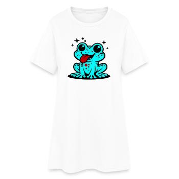 Toad Comic Frog - Women’s T-Shirt Dress - white - Front