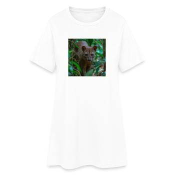 Fossa rare – Chasse silencieuse dans la forêt tropicale - Robe T-shirt Femme - blanc - Devant