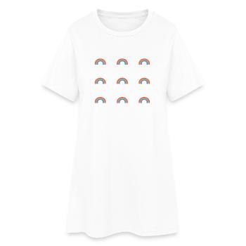 motif arc-en-ciel - Robe T-shirt Femme - blanc - Devant