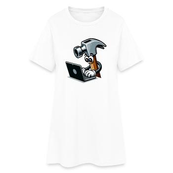 HammerCode: Tool meets bits - Women’s T-Shirt Dress - white - Front