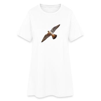 Peregrine falcon in gliding flight – power & precision - Women’s T-Shirt Dress - white - Front