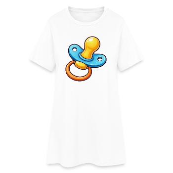 Pacifier Cartoon Baby - Women’s T-Shirt Dress - white - Front