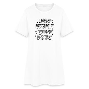Less_people_more_dogs - Frauen T-Shirt-Kleid - Weiß - Vorne