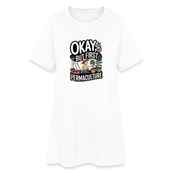 Permakultur Lebensphilosophie für Naturliebhaber - Frauen T-Shirt-Kleid - Weiß - Vorne