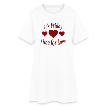 FRIDAY - Frauen T-Shirt-Kleid - Weiß - Vorne
