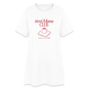 TiredMims Club – KaffeeLiebe - Women’s T-Shirt Dress - white - Front