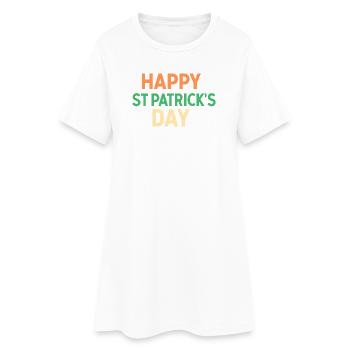 Happy St. Patrick's Day - Women’s T-Shirt Dress - white - Front