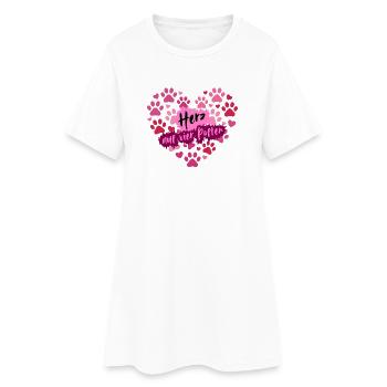 Cœur sur quatre pattes - Robe T-shirt Femme - blanc - Devant