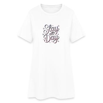 Tu fais la fin toute la journée - Robe T-shirt Femme - blanc - Devant